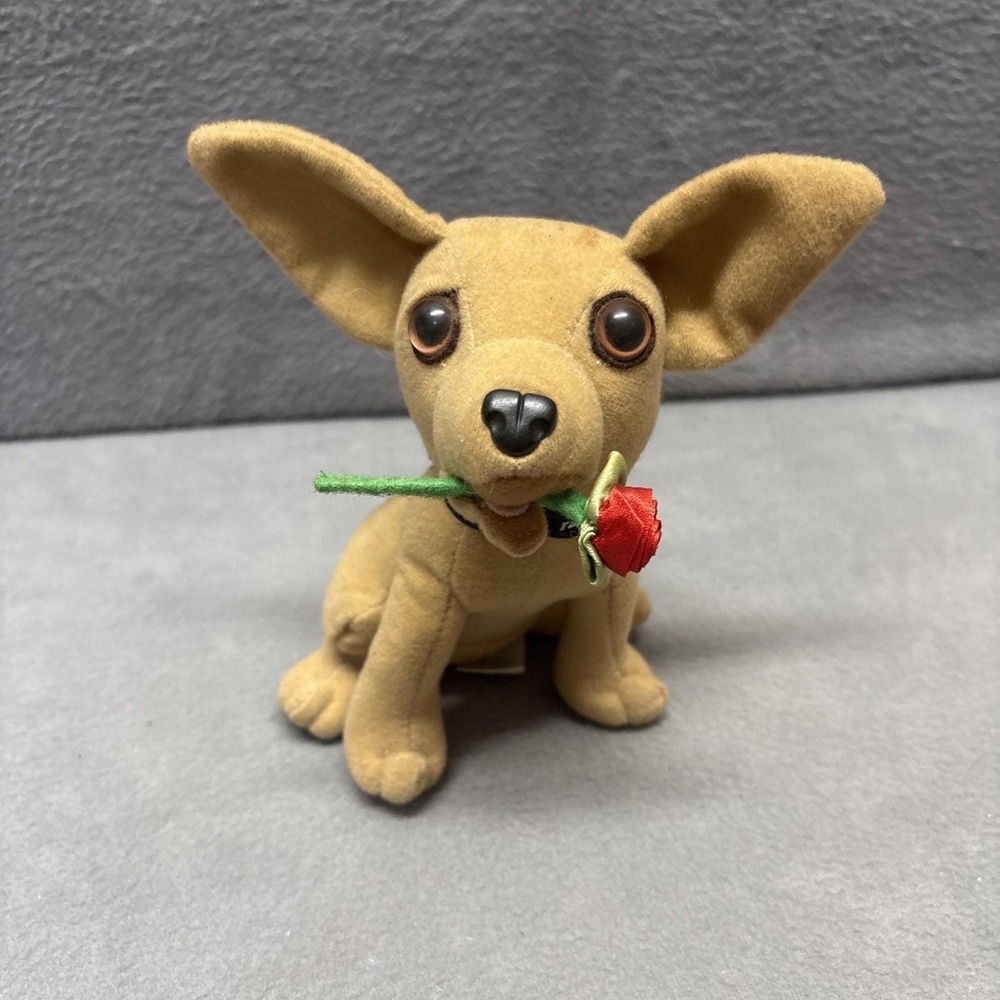 Taco Bell Yo Quiero Chihuahua Advertising Plush Dog w Rose Sound Not Working